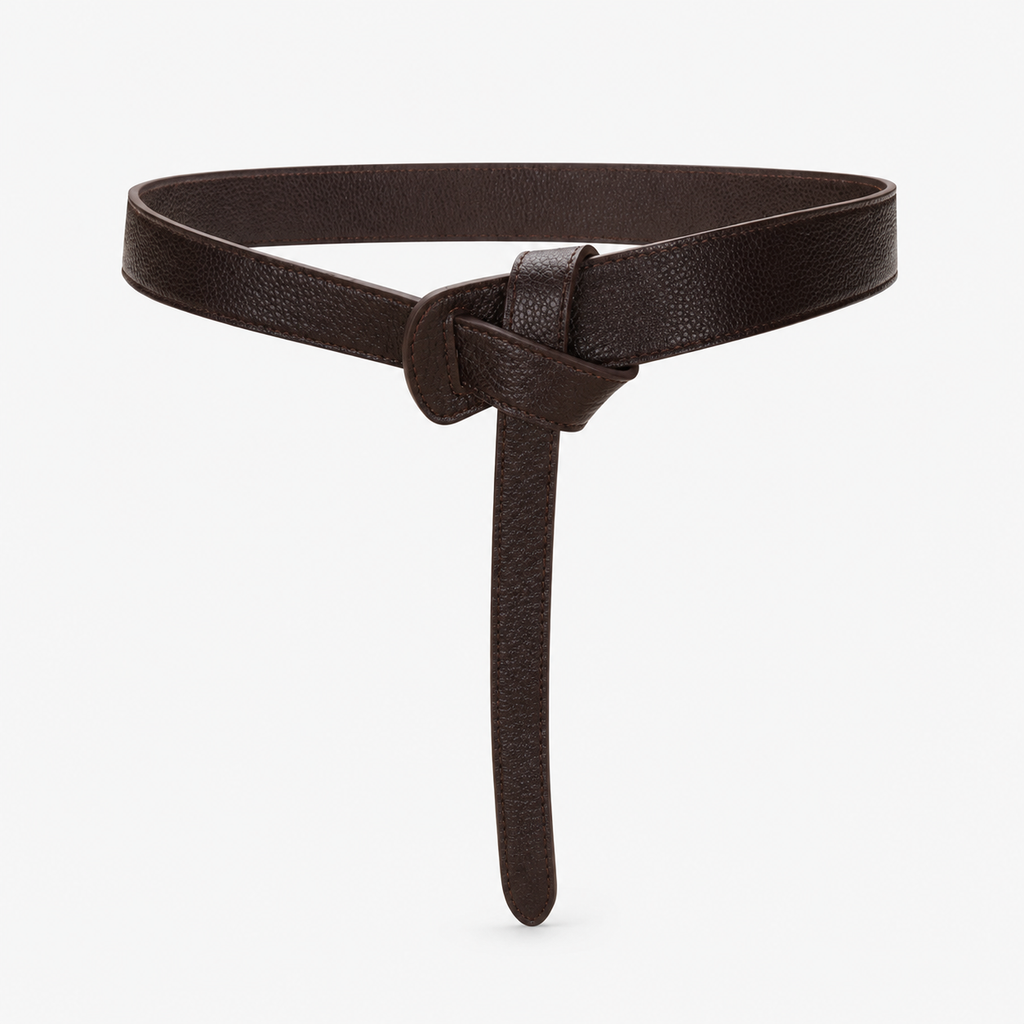 Ceinture À Nouer En Cuir Café Femme Univers Ceinture
