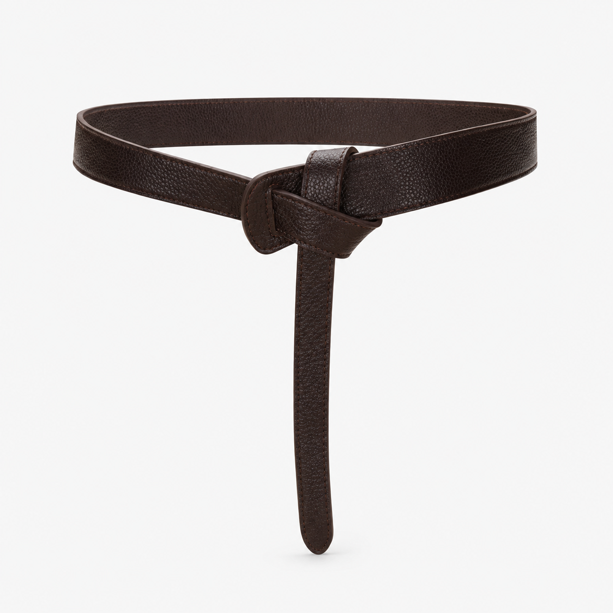Ceinture À Nouer En Cuir Café Femme Univers Ceinture