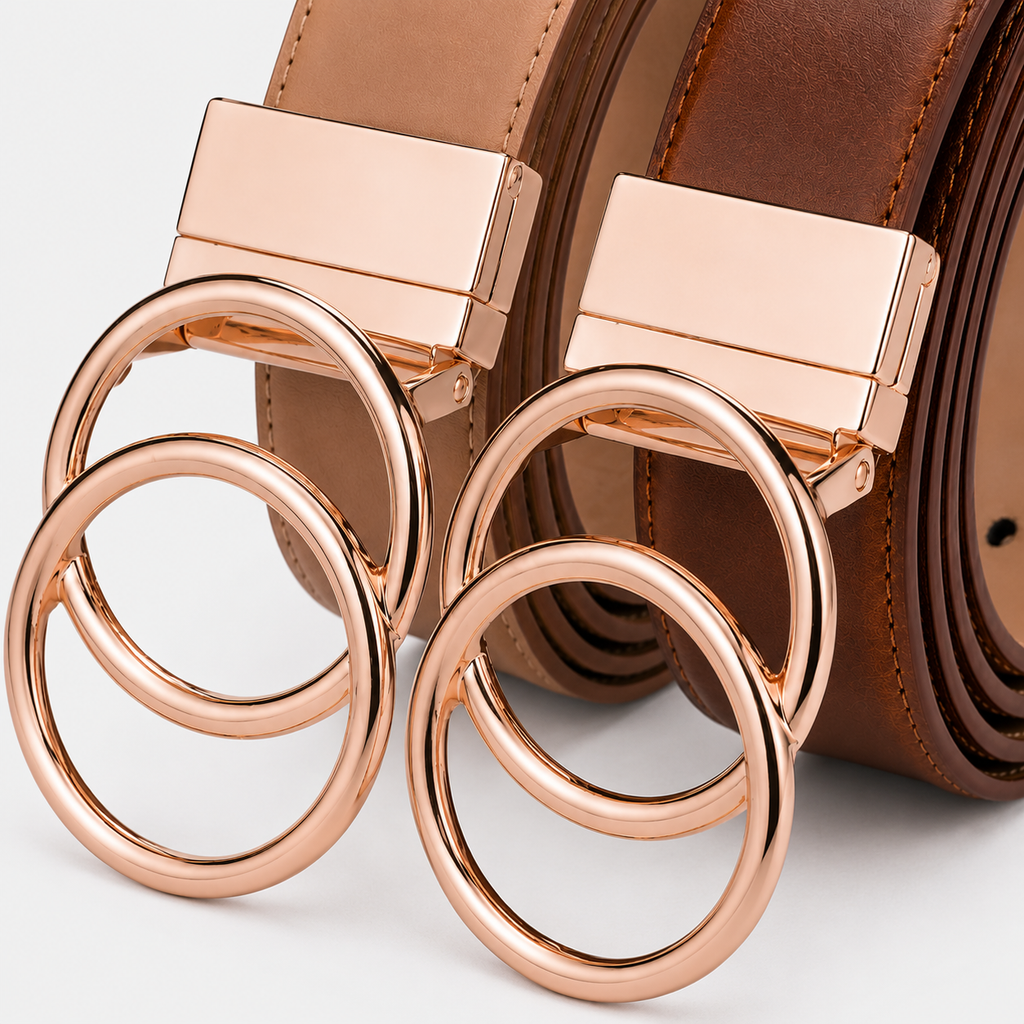 Ceinture Réversible Femme Cuir Double Anneau En O détails Univers Ceinture