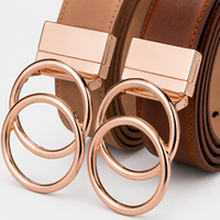 Ceinture Réversible Femme Cuir Double Anneau En O détails Univers Ceinture
