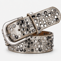 Ceinture À Rivets Géométriques En Similicuir doré Femme Univers Ceinture