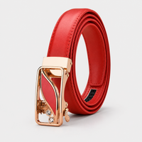 Ceinture Rouge Femme À Boucle Automatique En Simili-Cuir Univers Ceinture