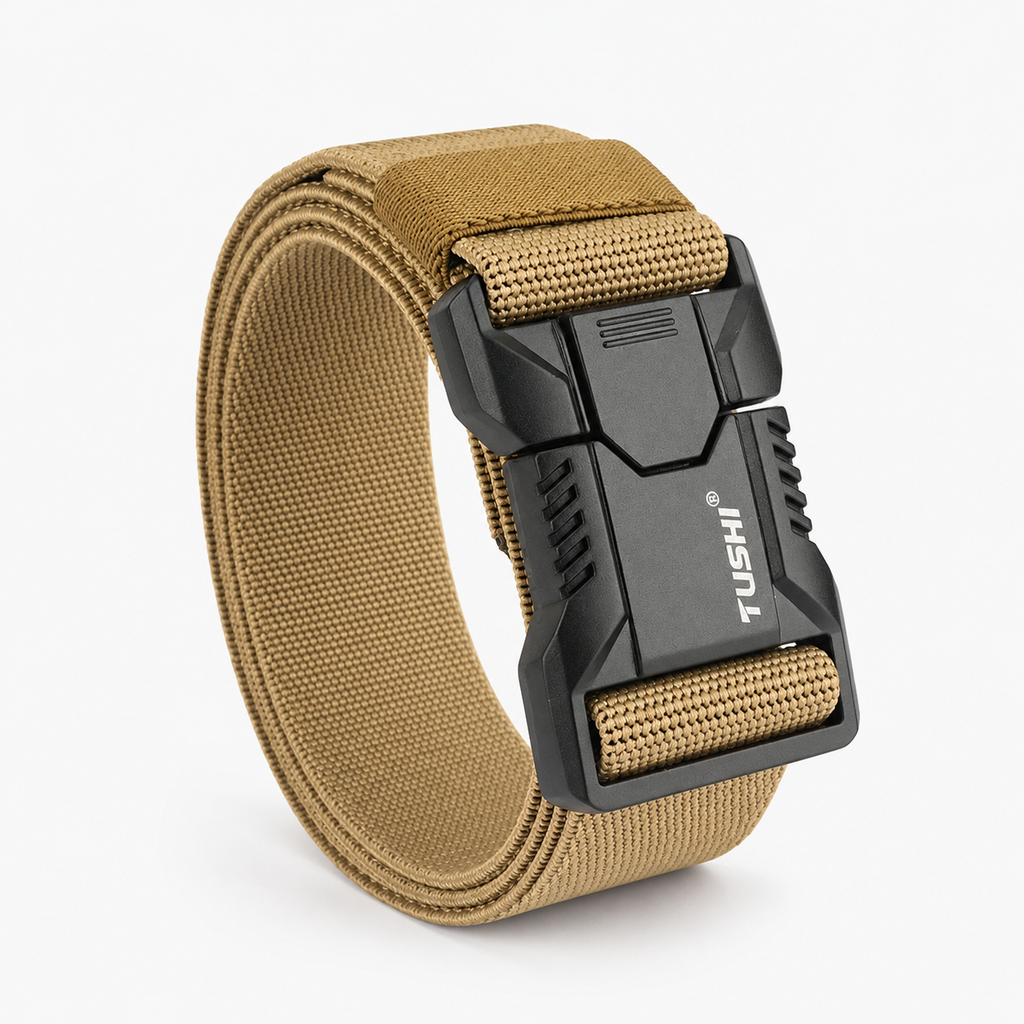 Ceinture Tactique Élastique En Alliage D’Aluminium Beige Homme Univers Ceinture