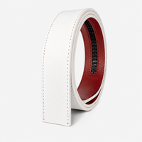 Ceinture Toutes Saisons Sans Boucle En Cuir Blanc Univers Ceinture