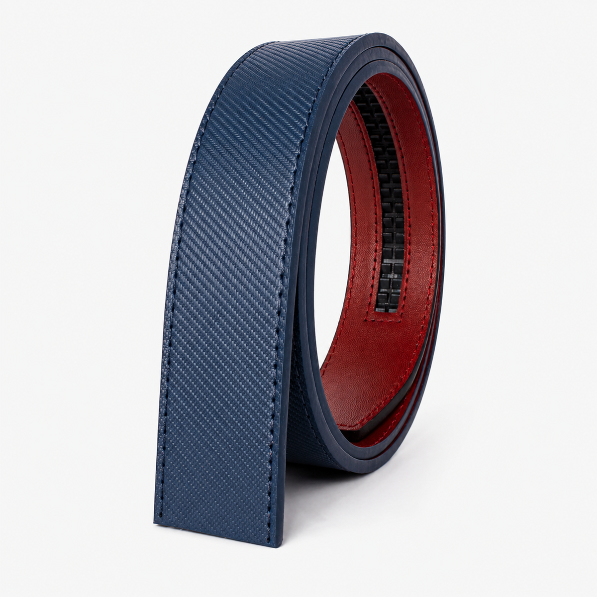 Ceinture Toutes Saisons Sans Boucle En Cuir Bleu Univers Ceinture