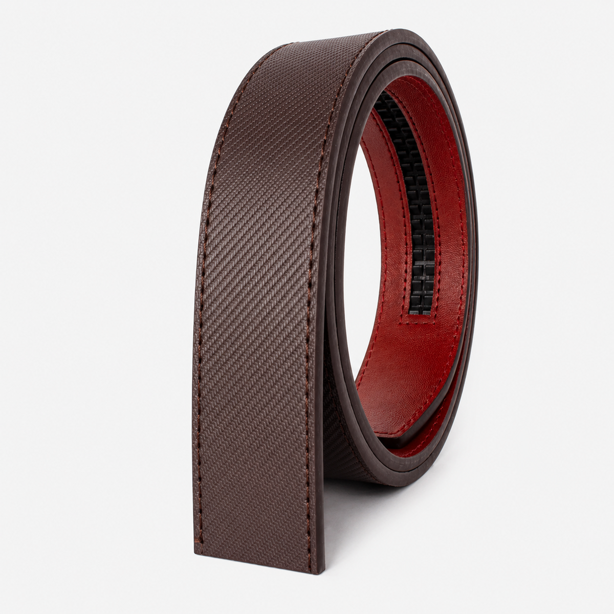 Ceinture Toutes Saisons Sans Boucle En Cuir Marron Univers Ceinture