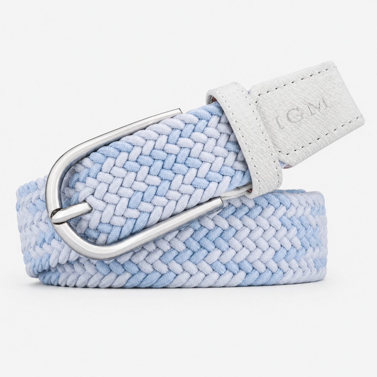 Ceinture Tressée Bleue Élastique