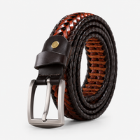 Ceinture Tressée En Cuir Véritable Camel Homme Univers Ceinture