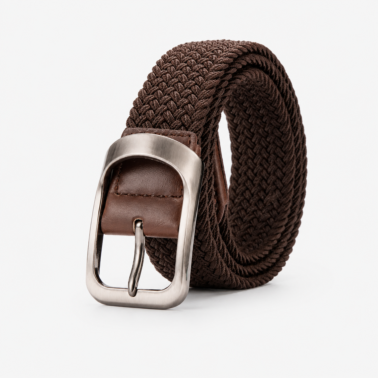 Ceinture Tressée Élastique En Polyester Marron Univers Ceinture