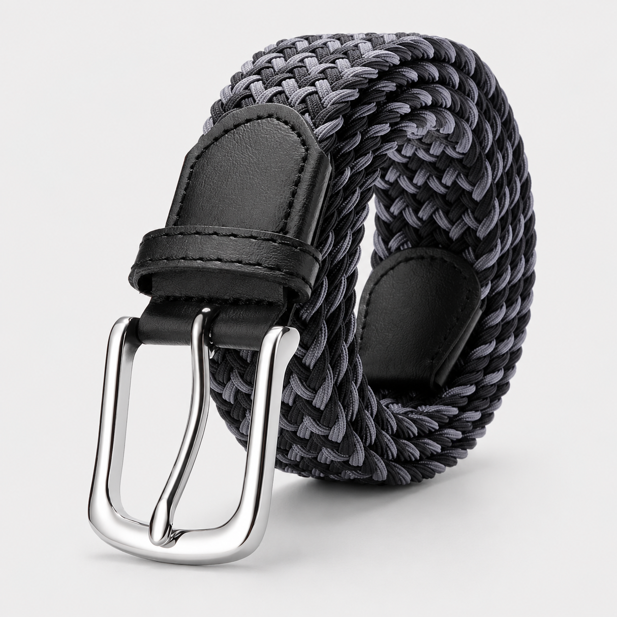 Ceinture Tressée Élastique Grise Univers Ceinture
