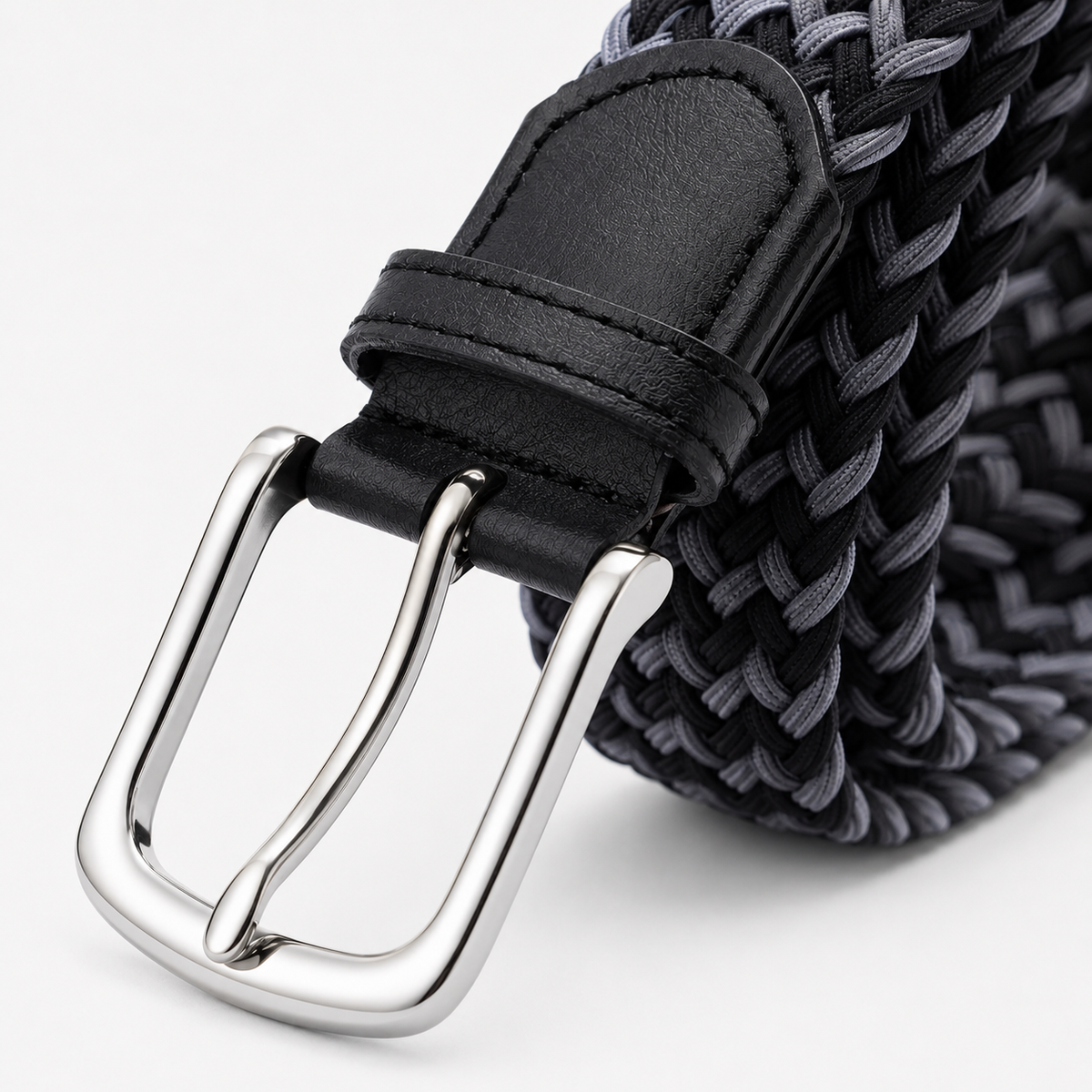 Ceinture Tressée Élastique Grise détails Univers Ceinture