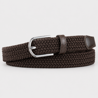Ceinture Tressée Élastique Sans Trou Marron Homme Univers Ceinture