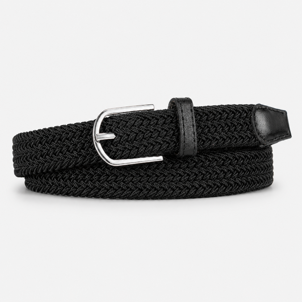 Ceinture Tressée Élastique Sans Trou Noire Homme Univers Ceinture