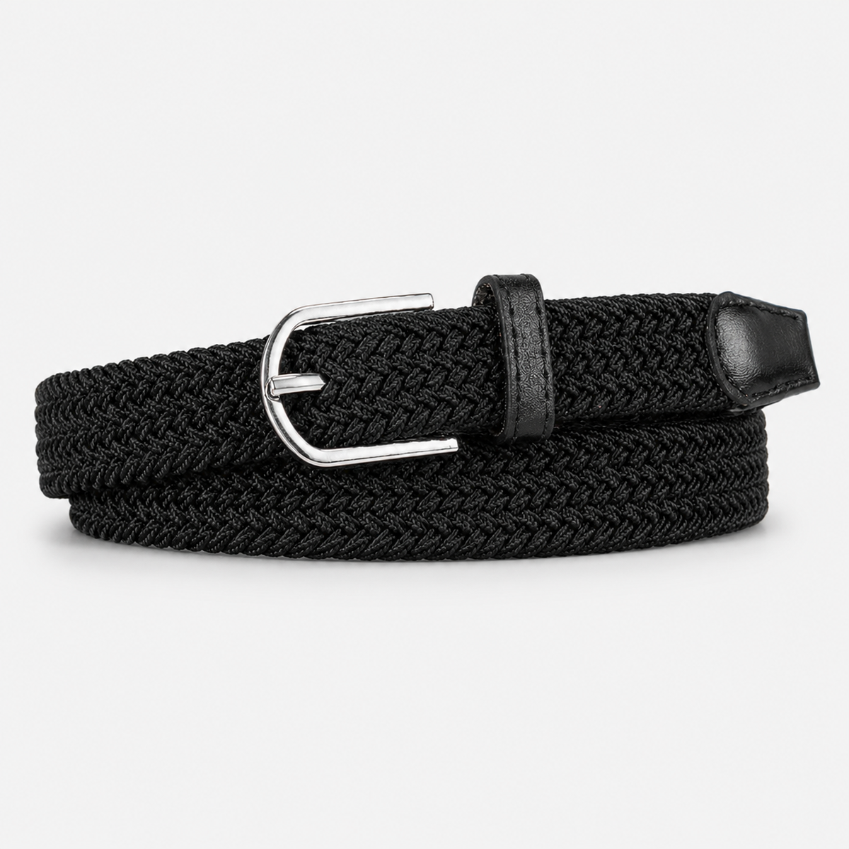 Ceinture Tressée Élastique Sans Trou Noire Homme Univers Ceinture