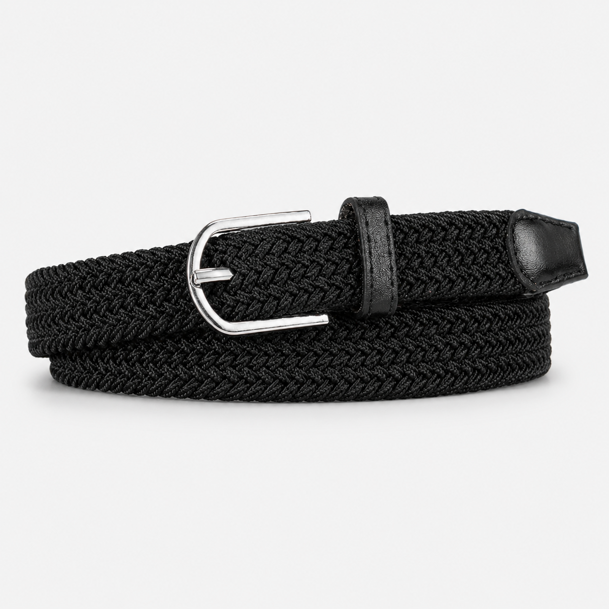 Ceinture Tressée Élastique Sans Trou Noire Homme Univers Ceinture
