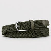 Ceinture Tressée Élastique Sans Trou Verte Homme Univers Ceinture