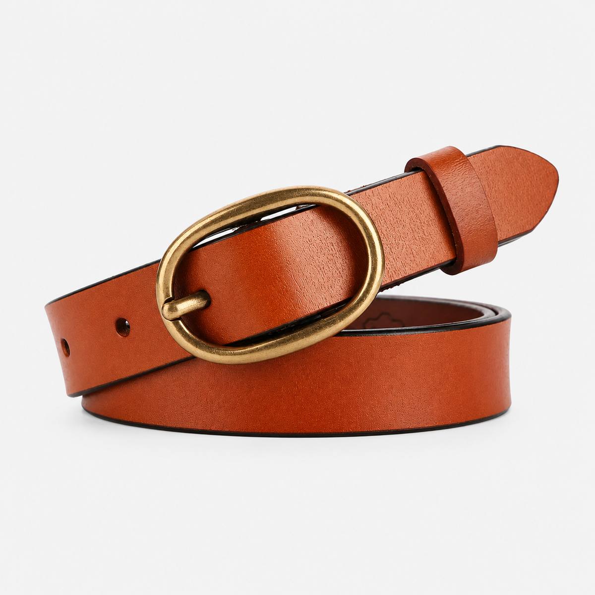 Ceinture marron En Cuir De Vachette À Boucle Ardillon portée Femme univers ceinture