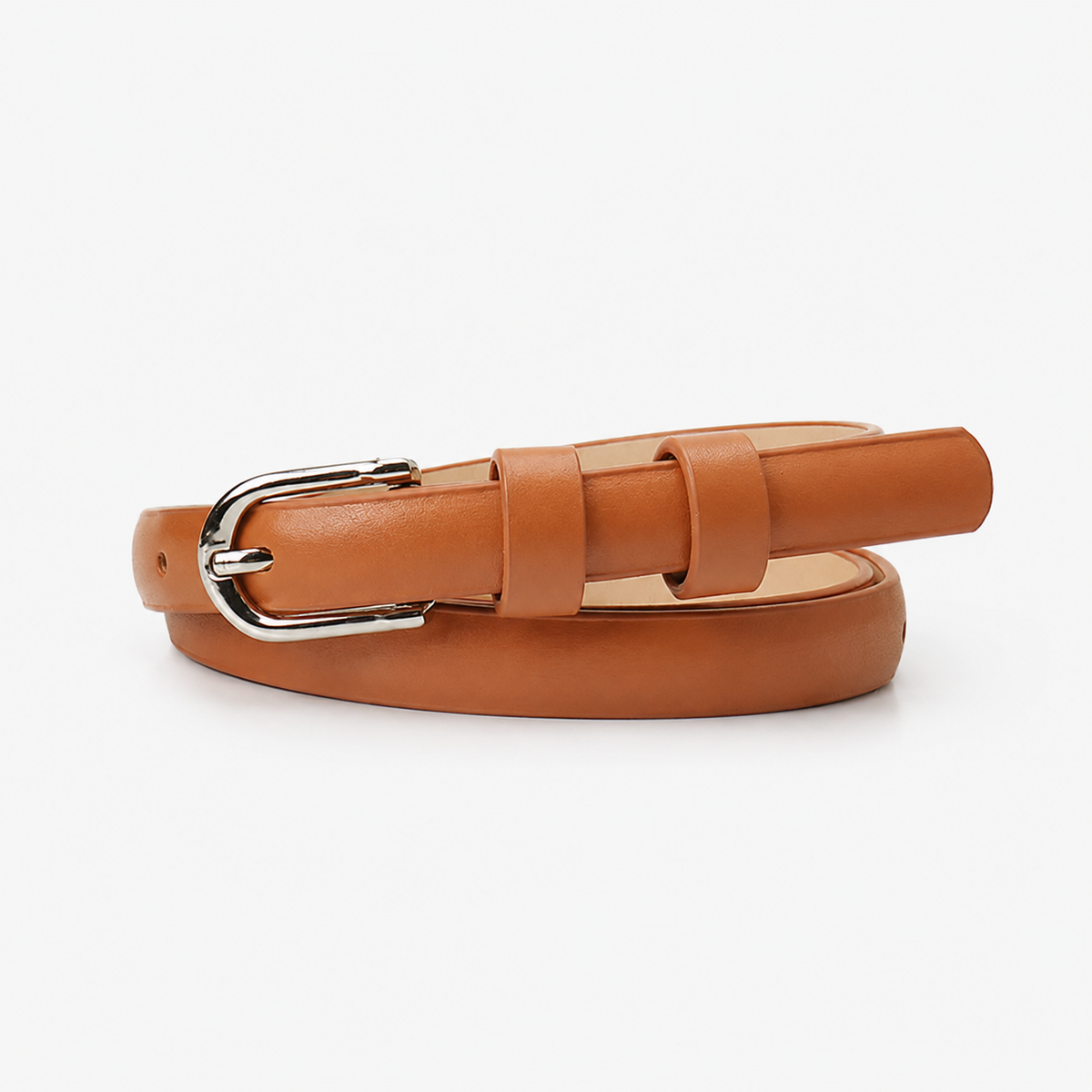 Ceintures Alliage Fine 1 5 Cm En Similicuir Camel Femme Univers Ceinture