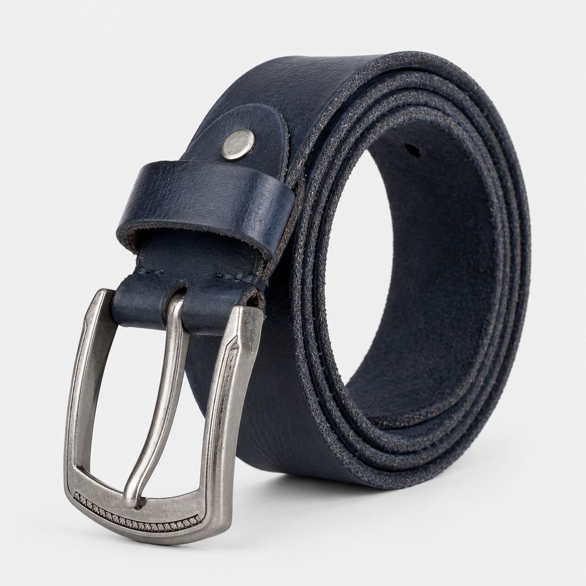 Ceintures Acier Cuir De Vachette Véritable Boucle Noire Homme Univers Ceinture