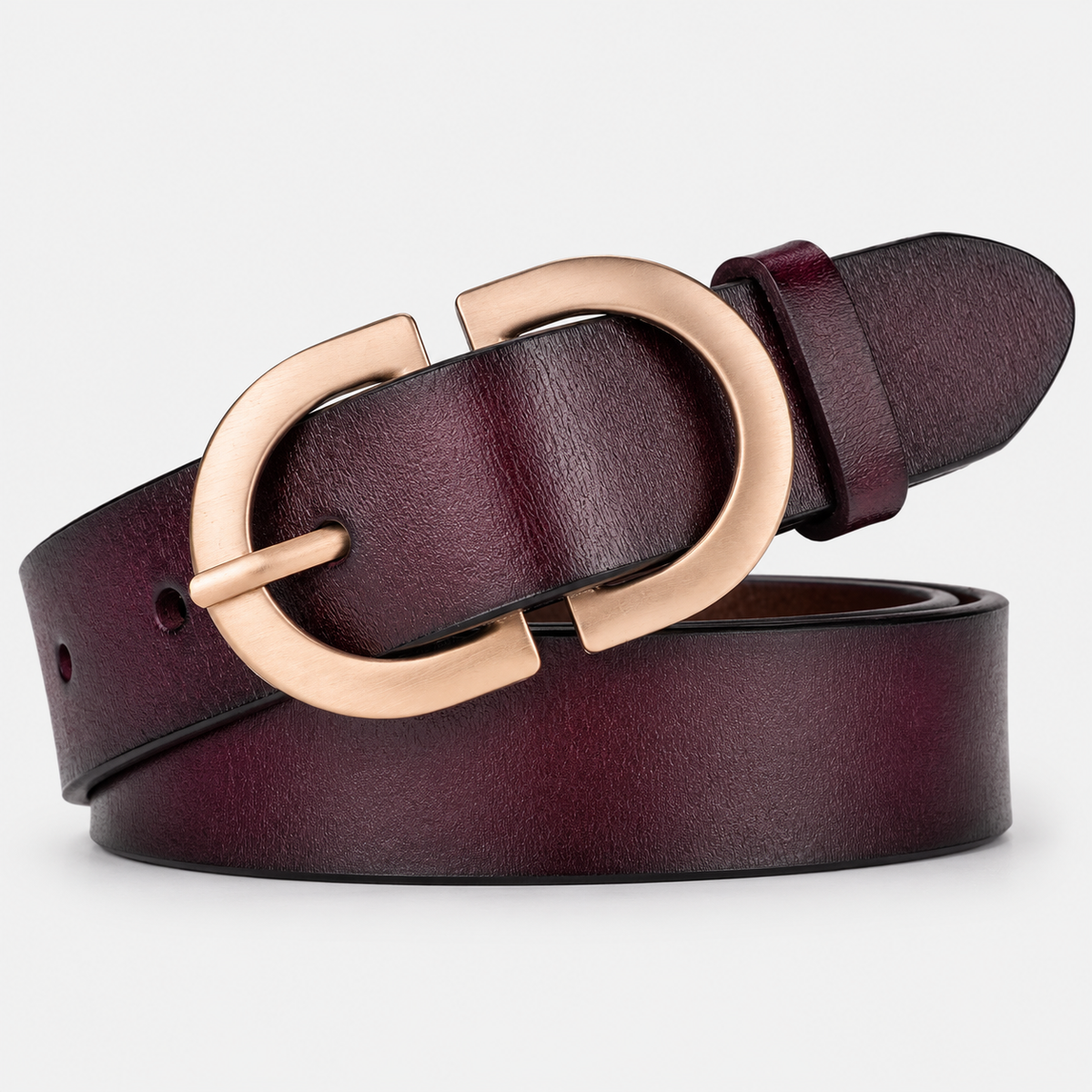 Ceintures Alliage De Zinc En Cuir De Vachette Boucle Dorée Marron Femme Univers Ceinture