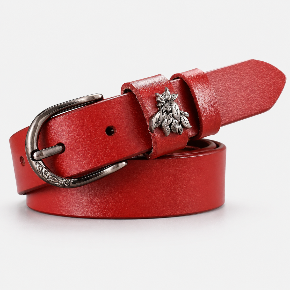Ceintures Alliage Métallique En Cuir Rouge Femme Univers Ceinture