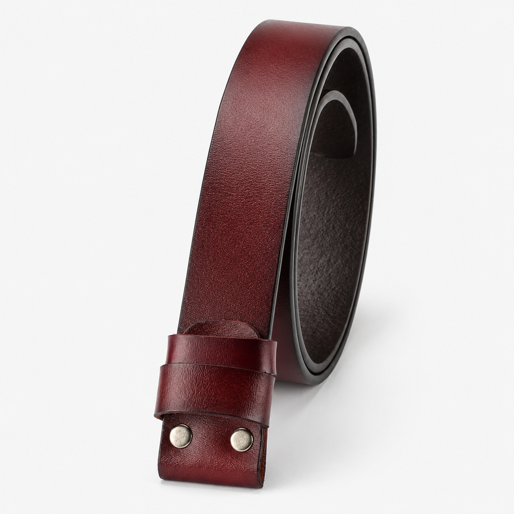 Ceintures Croûte De Cuir Sans Boucle De Vachette Bordeaux Univers Ceinture