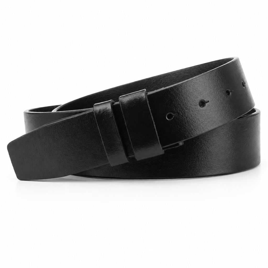 Ceintures Croûte De Cuir Sans Boucle De Vachette Noir 2 Univers Ceinture