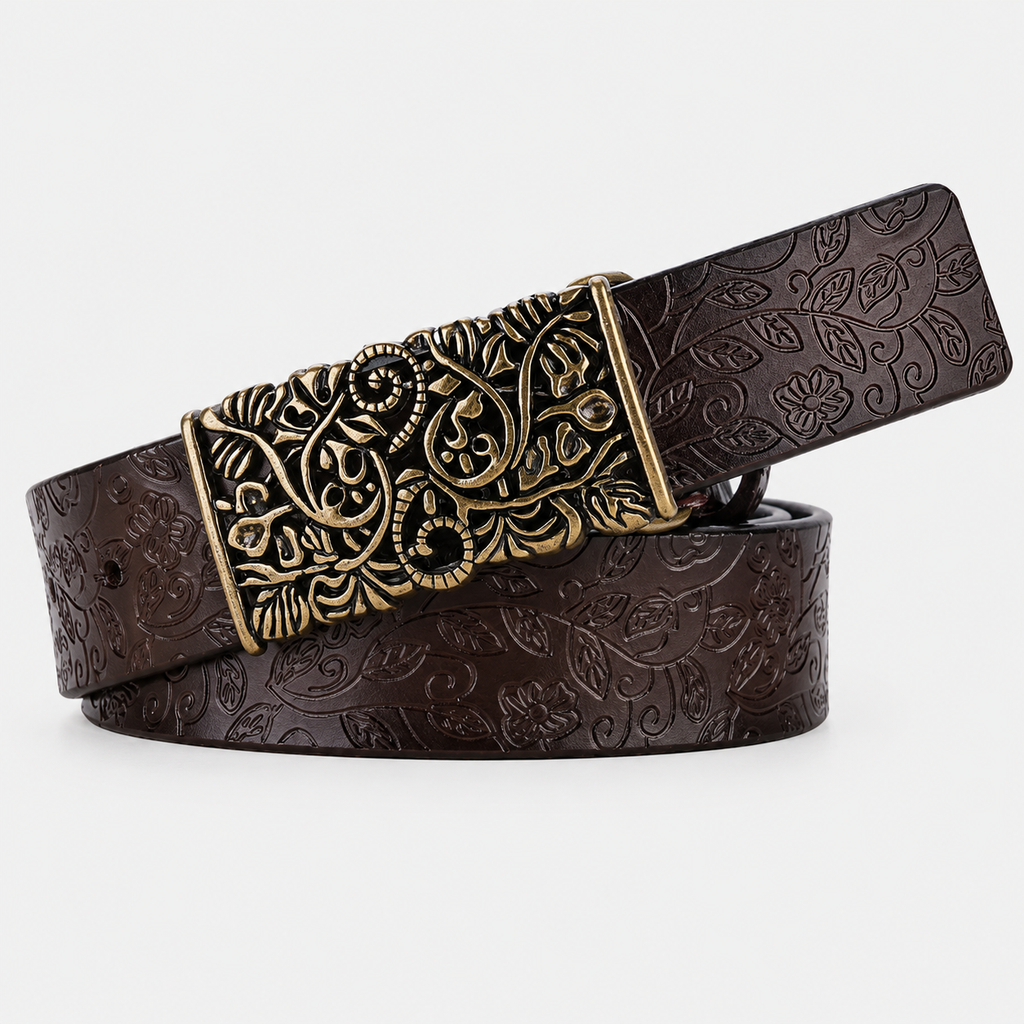 Ceintures Cuir Boucle Fleur Café Univers Ceinture