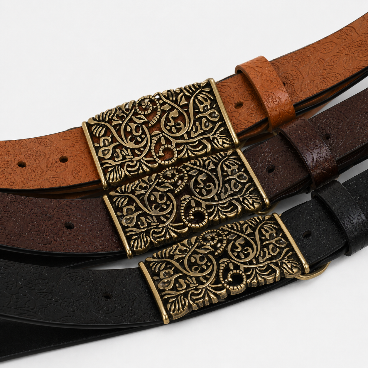 Ceintures Cuir Boucle Fleur Coloris Univers Ceinture