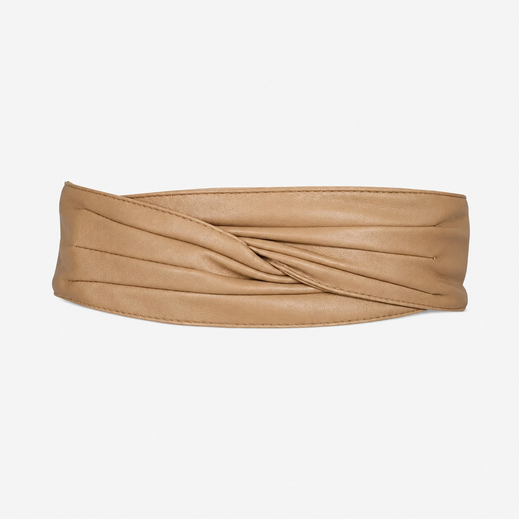 Ceintures Cuir De Mouton Large abricot portée Femme Univers Ceinture