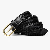 Ceintures Cuir De Vachette Tressé Noire Univers Ceinture
