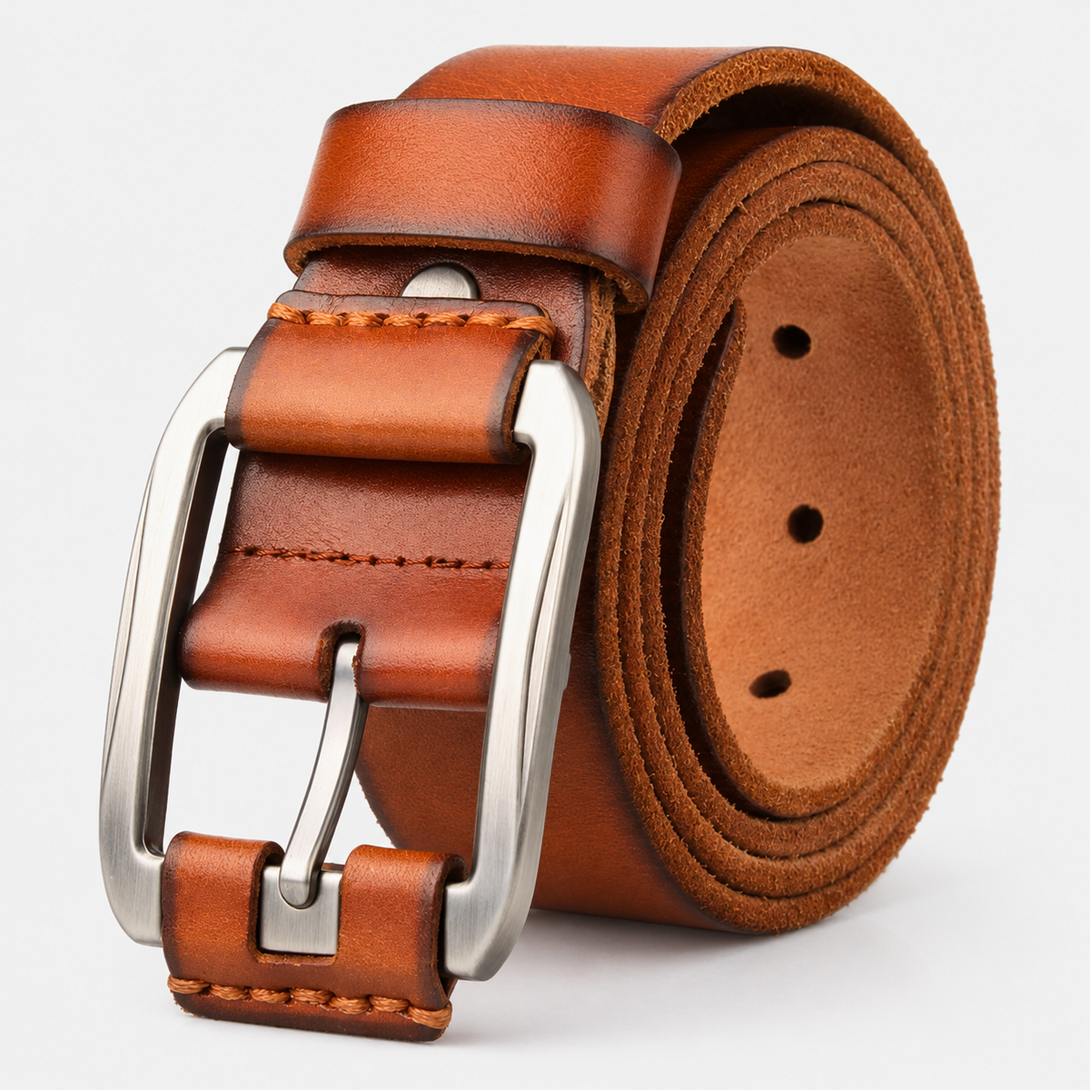 Ceintures Cuir Pleine Fleur De Vachette Marron Homme Univers Ceinture