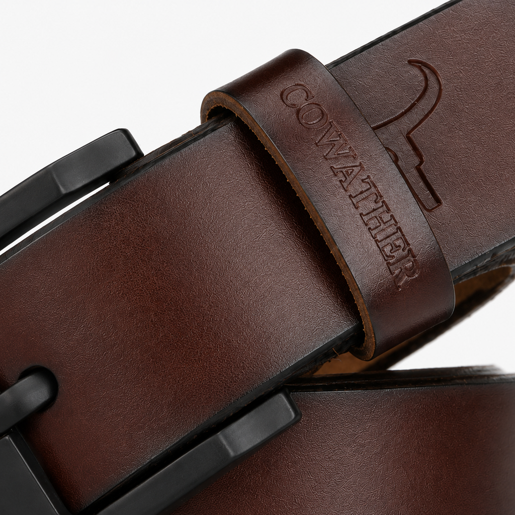 Ceintures En Cuir De Vachette Pour Homme Café détail Univers Ceinture
