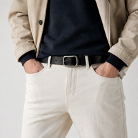 Ceintures En Cuir Noir portée Homme Univers Ceinture