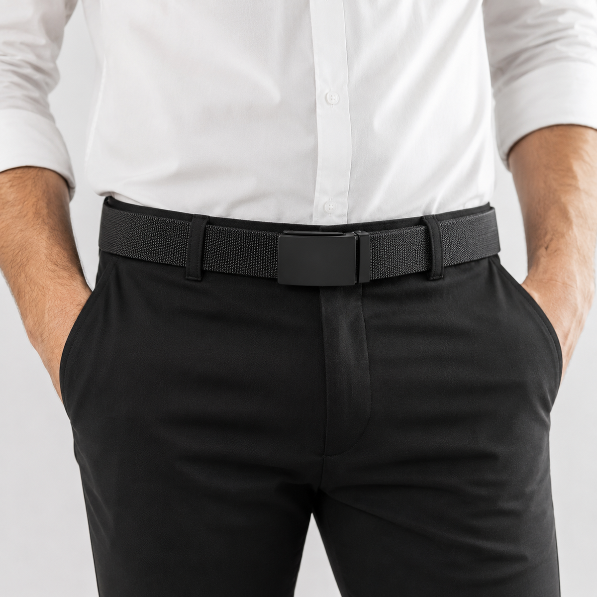 Ceintures Fibre Élastique Tactique Noire Homme portée Univers Ceinture