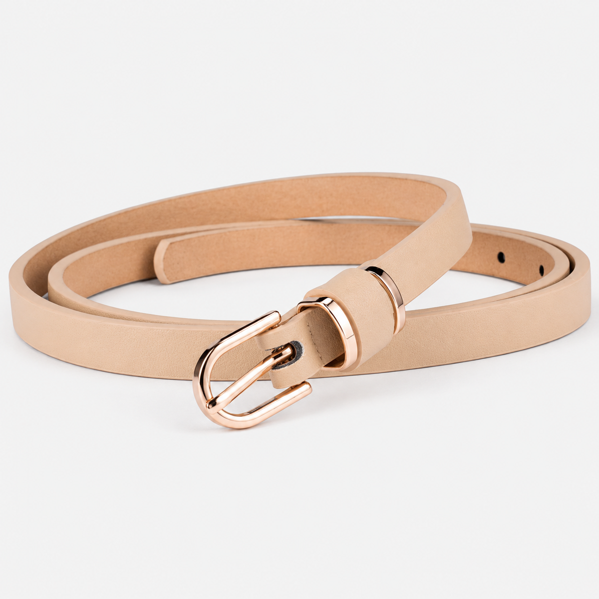 Ceintures Microfibre Fine En Cuir Beige Femme Univers Ceinture