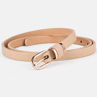 Ceintures Microfibre Fine En Cuir Beige Femme Univers Ceinture