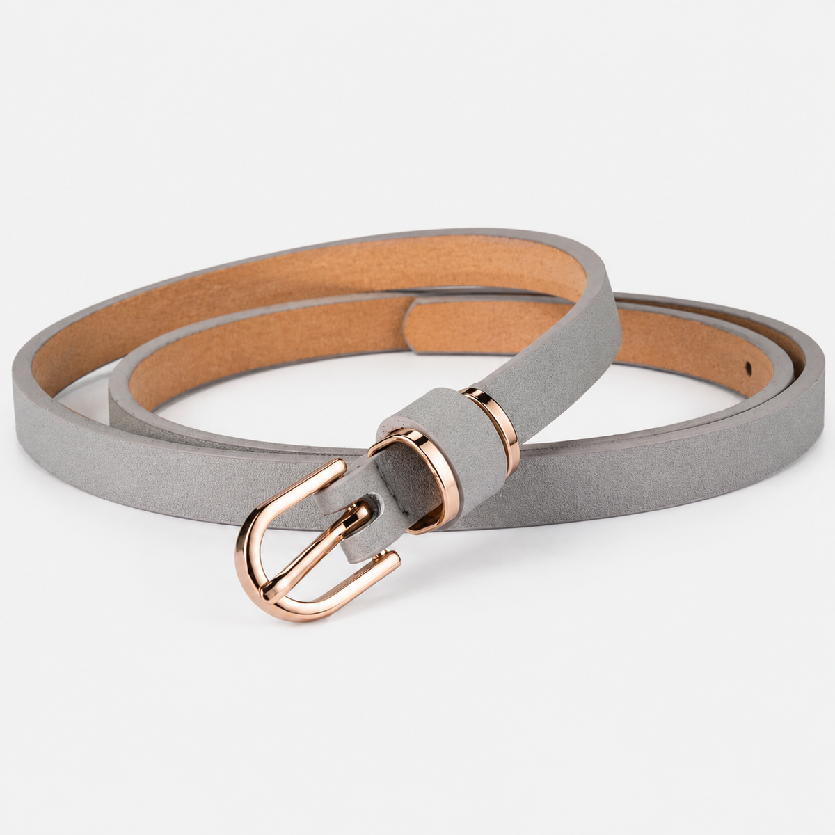 Ceintures Microfibre Fine En Cuir Gris Femme Univers Ceinture