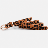 Ceintures Microfibre Fine En Cuir Léopard Marron Femme Univers Ceinture