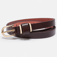 Ceintures Microfibre Fine En Cuir Marron Femme Univers Ceinture