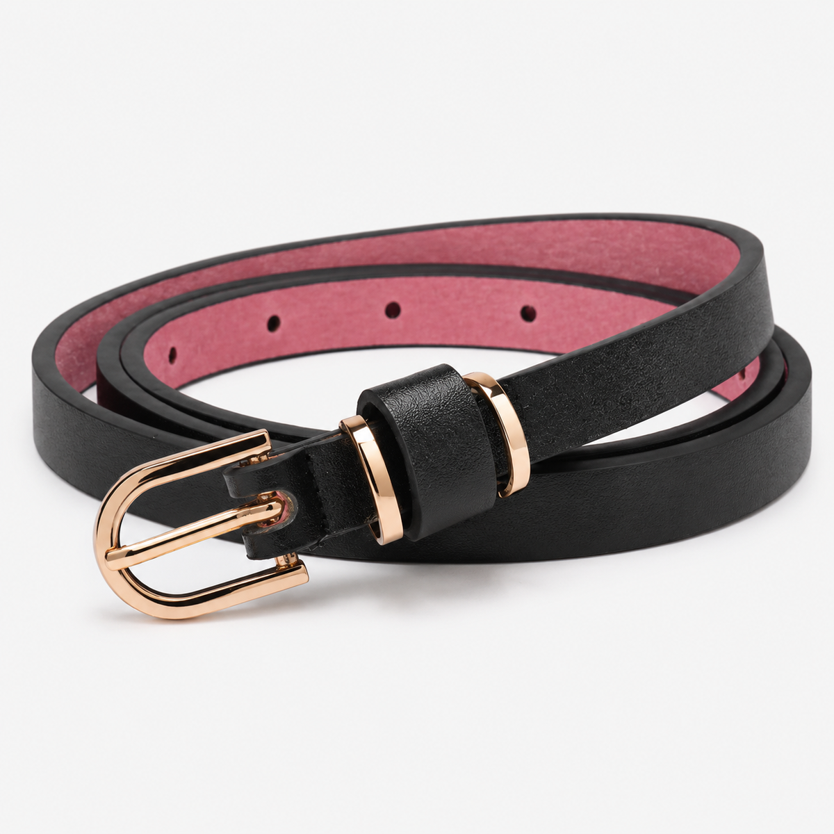 Ceintures Microfibre Fine En Cuir Noir Femme Univers Ceinture