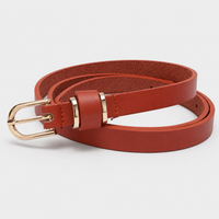 Ceintures Microfibre Fine En Cuir Orange Femme Univers Ceinture