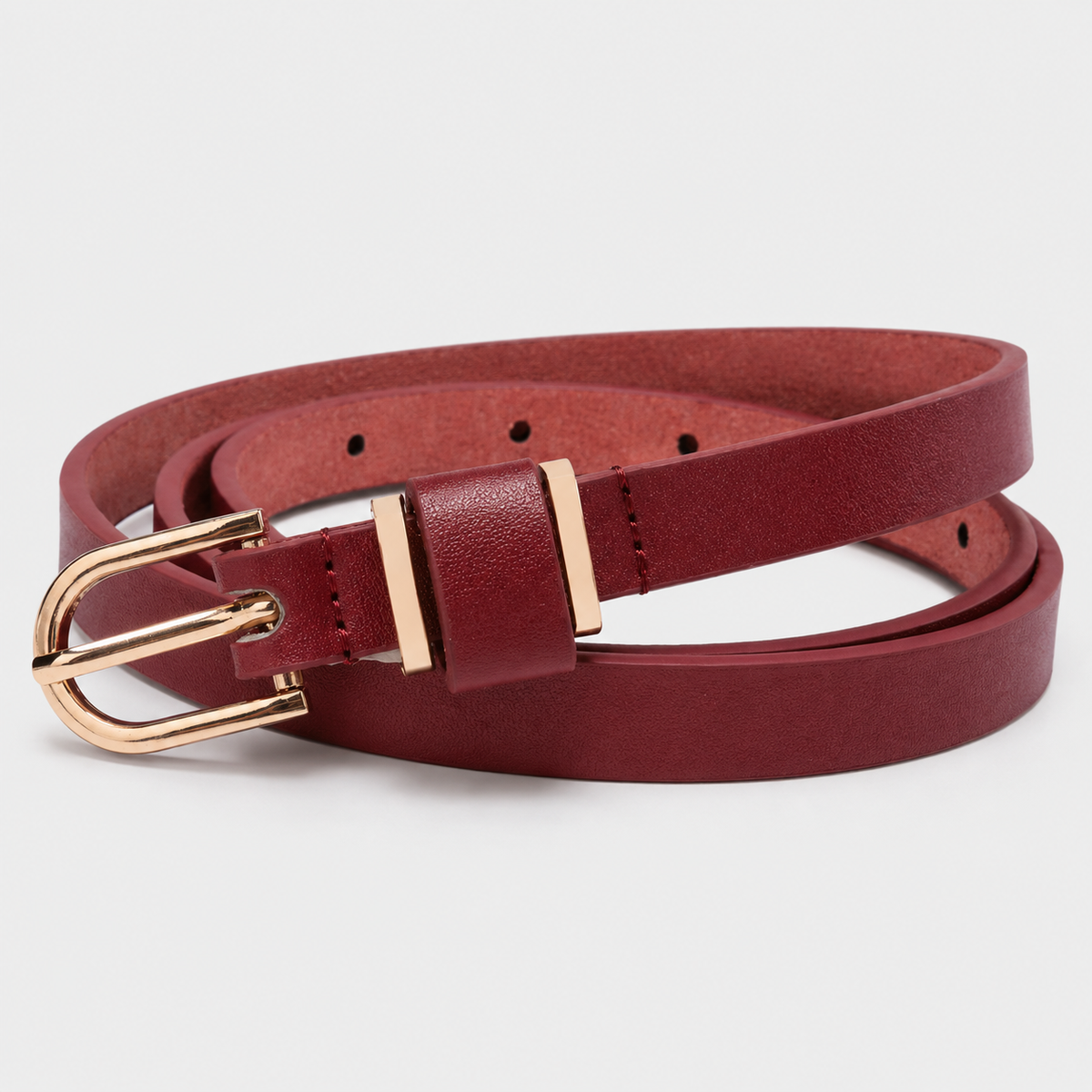Ceintures Microfibre Fine En Cuir Rouge Femme Univers Ceinture
