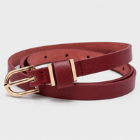Ceintures Microfibre Fine En Cuir Rouge Femme Univers Ceinture