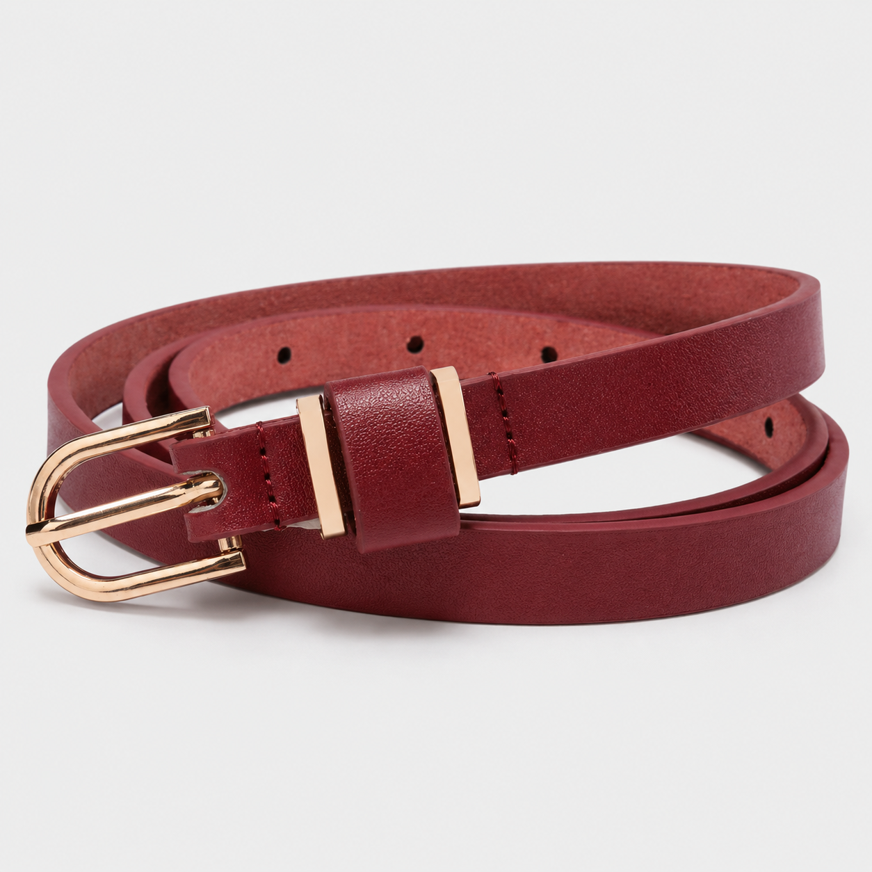 Ceintures Microfibre Fine En Cuir Rouge Femme Univers Ceinture