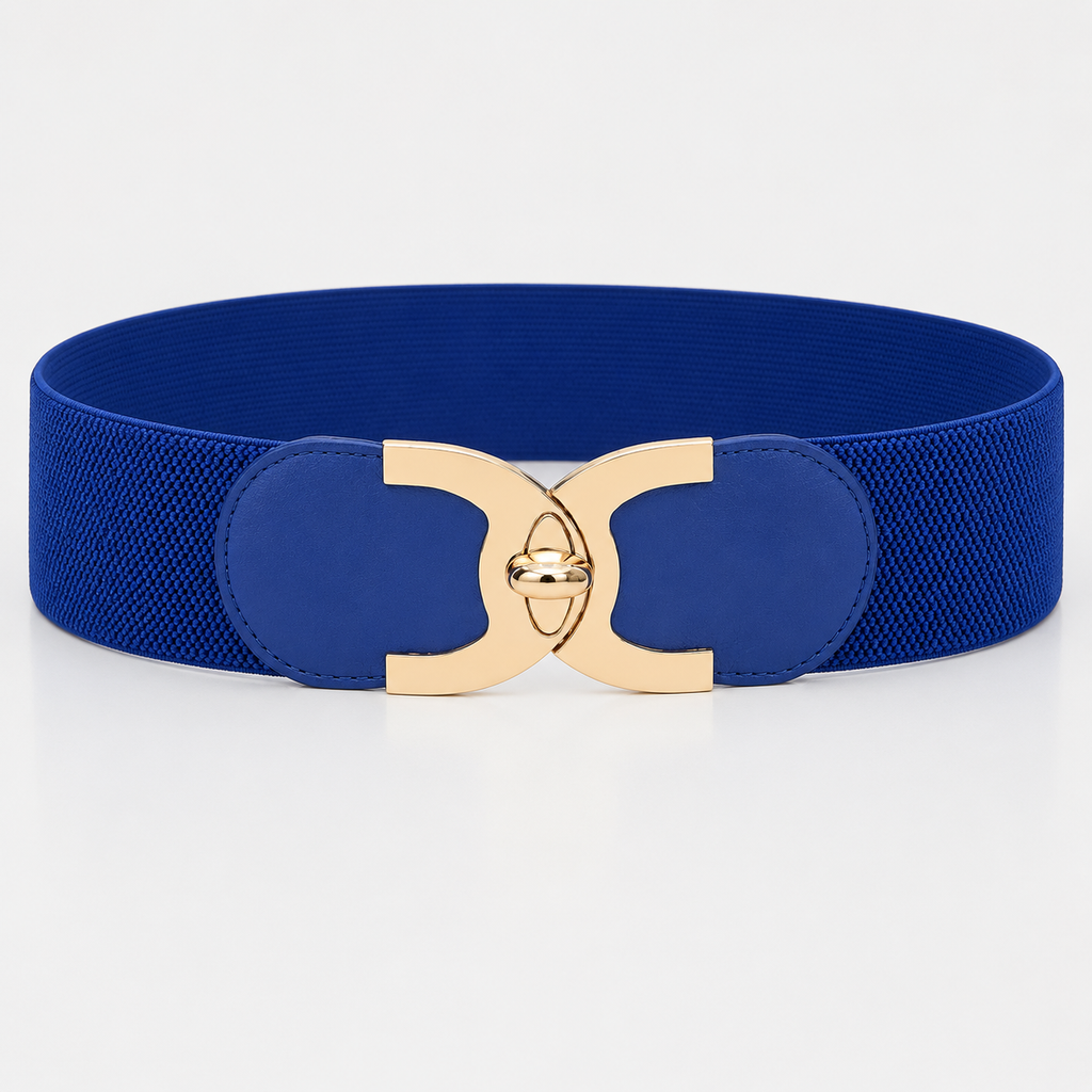 Ceintures Simili-Cuir Élastique Large Bleue Femme Univers Ceinture