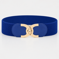 Ceintures Simili-Cuir Élastique Large Bleue Femme Univers Ceinture