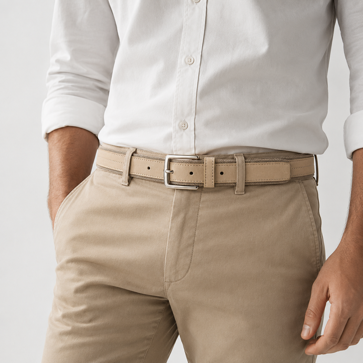 Ceintures Toile Oxford En Suède Avec Boucle Ardillon portée Homme Univers Ceinture