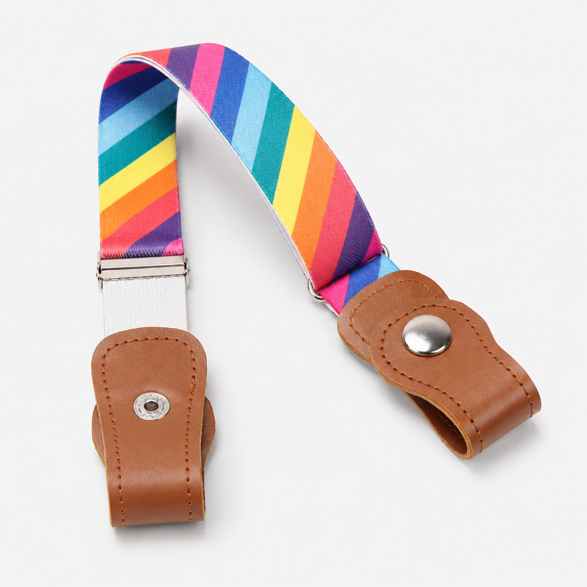 Ceintures Toile Élastique Rayures multicolores Sans Boucle Univers Ceinture