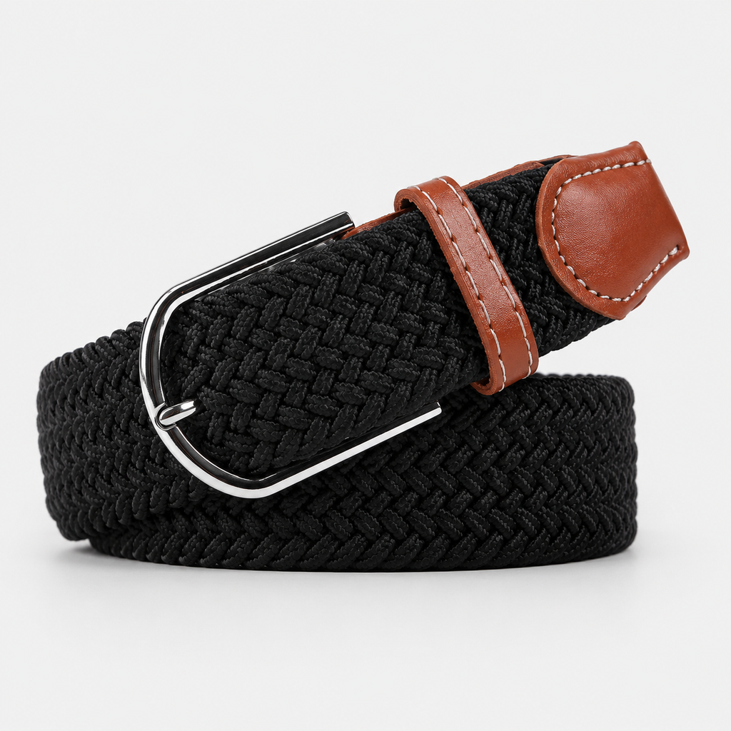 Ceintures Élasthanne Tressée Élastique Noire Homme Univers Ceinture